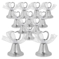 Silver Bell Place Card Holders for Table Numbers, Restaurant Menu, Weddings, Party Decoration (12 Pack)