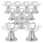 Silver Bell Place Card Holders for Table Numbers, Restaurant Menu, Weddings, Party Decoration (12 Pack)