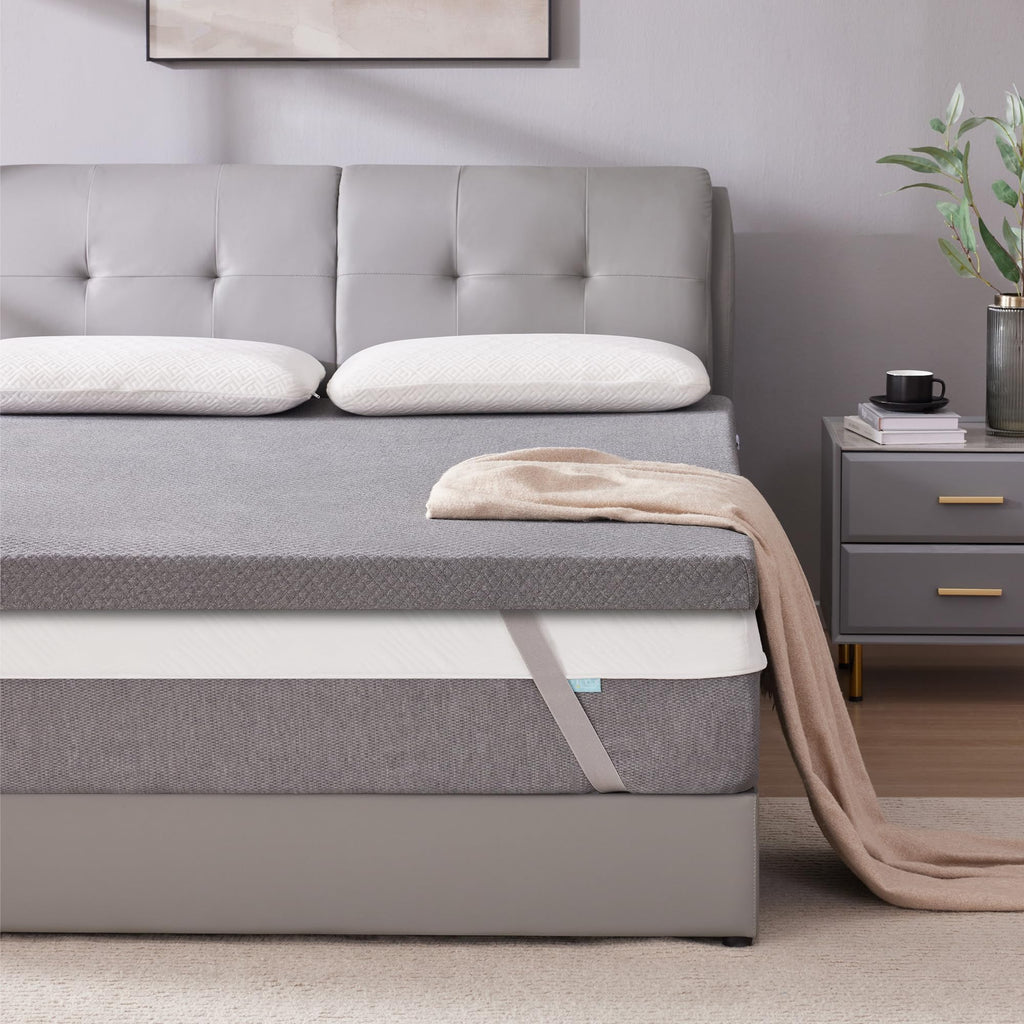 Sinweek 2 Inch Gel Memory Foam Mattress Topper Queen Size, Pad For Back Pain, Bed Topper With Removable Soft Cover, Certipur-Us