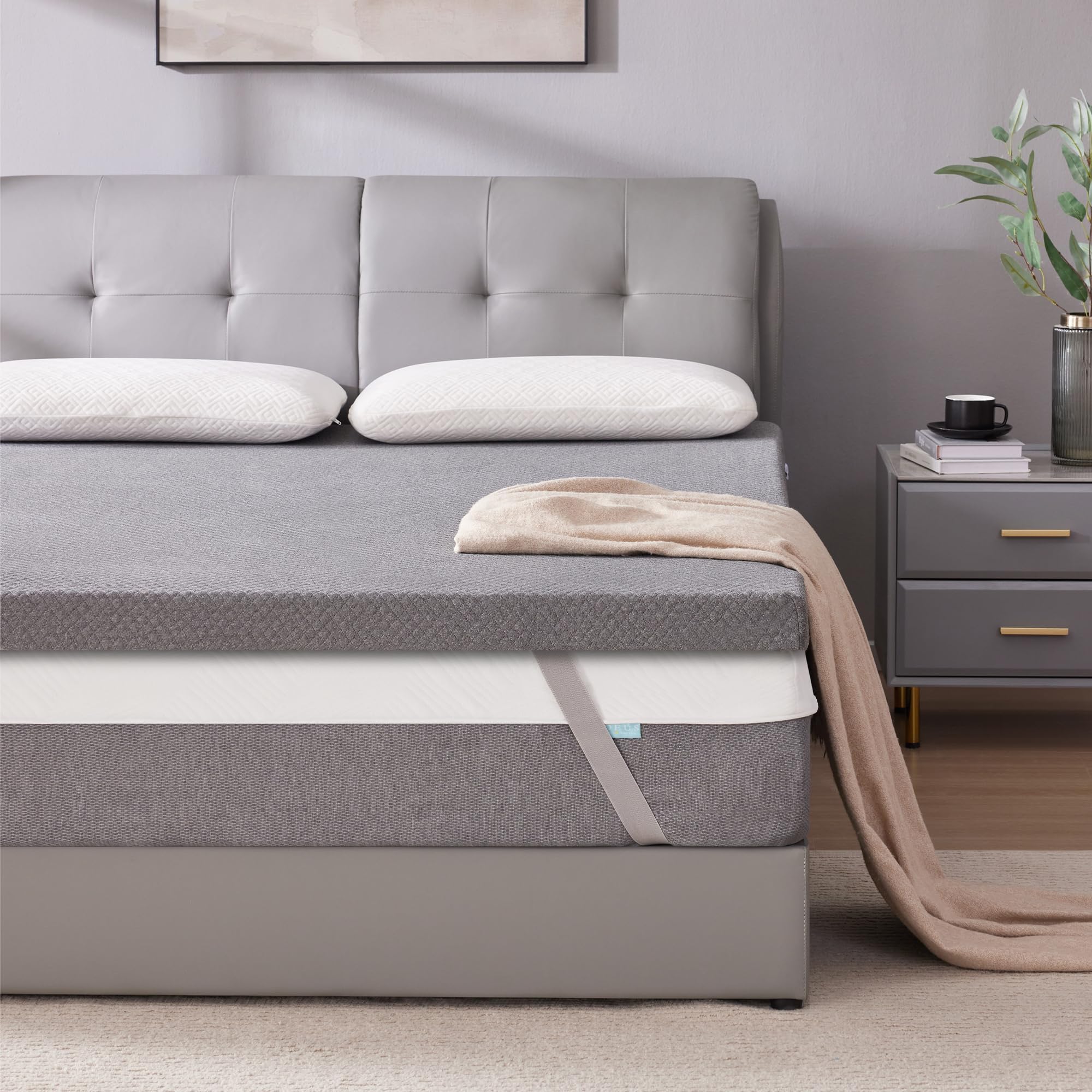 Sinweek 3 Inch Gel Memory Foam Mattress Topper Twin Size, Pad For Back Pain, Bed Topper With Removable Soft Cover, Certipur-Us C