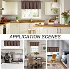 Dwcn Brown Valance Curtains For Living Room, Kitchen Valance Solid Short Topper, Bathroom/Basement Window Curtains, 1 Panel, 42