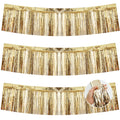 BEISHIDA 3 Packs Metallic Foil Fringe Garland Champagne Wall Hanging Tinsel Fringe Banners for Car Floats Bridal Shower Wedding 
