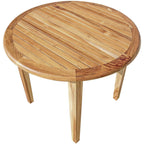 HomeRoots Natural Brown 37' Round Compact Teak Dining Table in Natural Finish