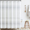 jinchan Grey and White Shower Curtain Fabric Shower Curtain for Bathroom Modern Boho Striped Shower Curtain Spring Waterproof in