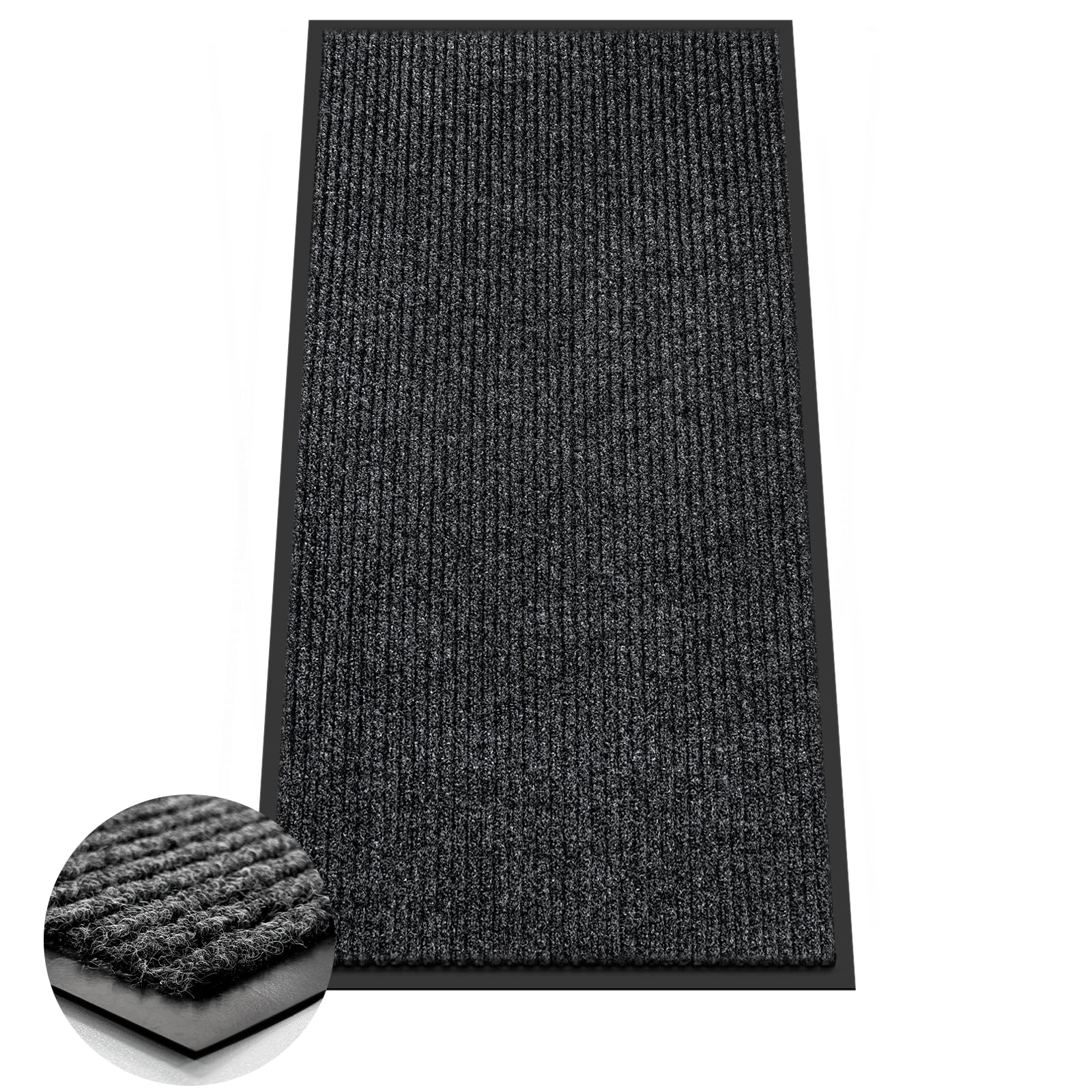 Azadx 2'X4' Indoor Outdoor Door Mat Heavy Duty Front Door Mat Ultra Absorbent Muddy Dirt Resist Welcome Door Mats Non-Slip Backi