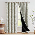 Jinchan 100% Blackout Curtains 84 Inches Long Sage Green Damask Medallion Window Curtains For Bedroom Grommet Thermal Insulated Drapes For Living Room Vintage Luxury Window Treatments Set 2 Panels