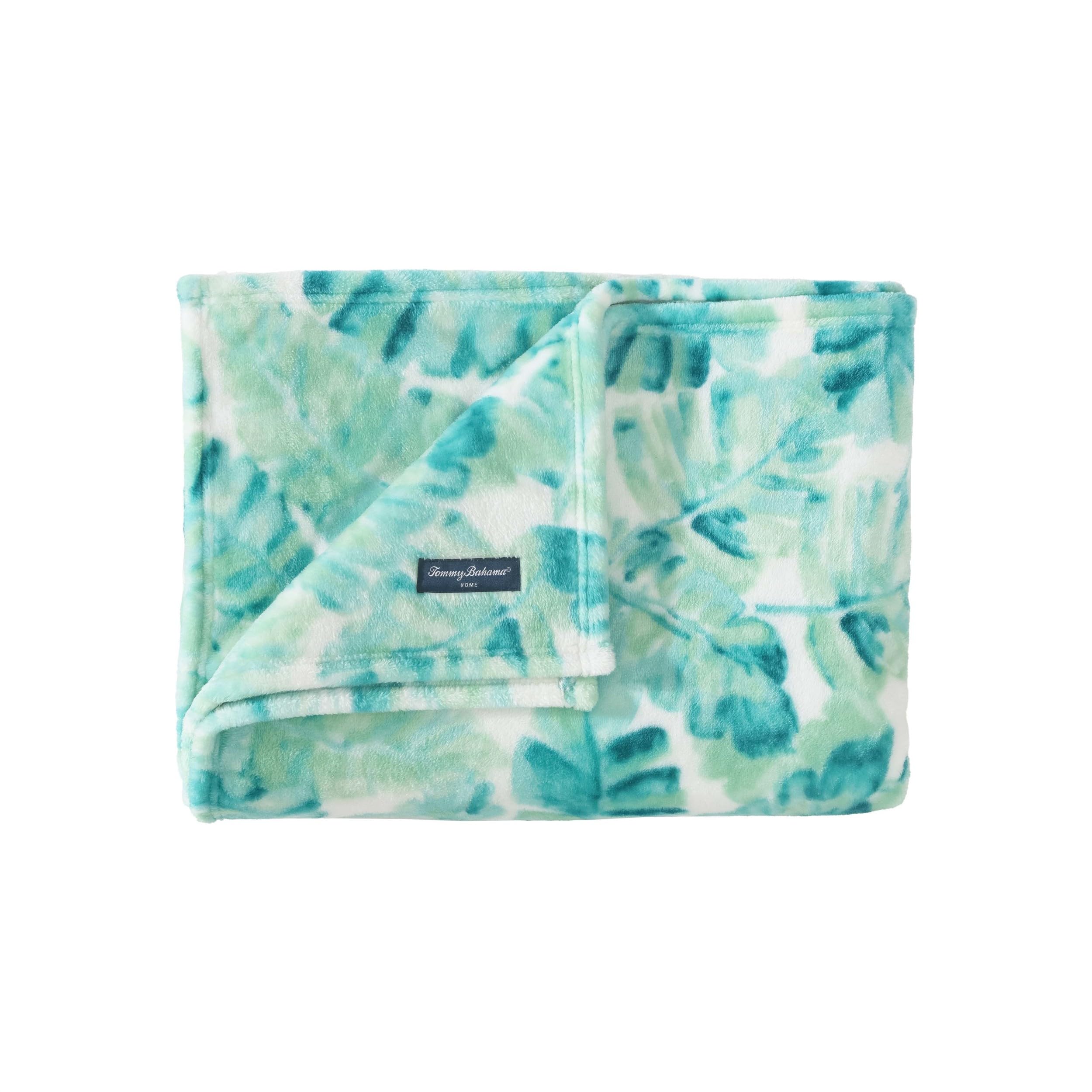 Tommy Bahama - Throw Blanket, Plush Fleece Bedding, Tropical Home Decor For Bed Or Couch (Weekend Green, 50' X 70')