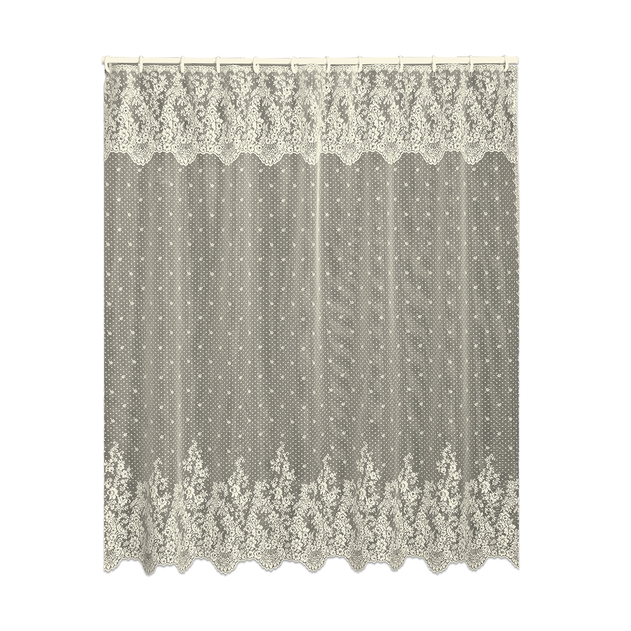 Heritage Lace, Ecru Floret 72X72 Shower Curtain, 72 Inch Wide By 72 Inch Drop