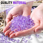 Domestar 550Pcs Purple Vase Fillers, Acrylic Fake Crushed Ice Rocks Fish Tank Vase Centerpiece Party Table Scatter Props Display