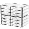 Yieach 2 Pack Acrylic Storage Drawers With 12 Small Drawer,Stackable Office Cabinet Organizer And Makeup Organizer,Clear Plastic