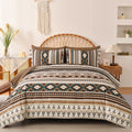 Dinjoy Brown Boho Comforter Set Queen Size,7 Pieces Bed In A Bag Queen Coffee Aztec Bedding Sets With Sheets Fall Bohemian Geome