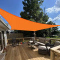 E&K Sunrise 15' X 15' Sun Shade Sail Rectangle Canopy Shade Cover Uv Block For Patio Backyard Garden Outdoor (Orange)