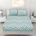Dream Weaverz Polycotton Printed Double Bed Size Fitted Elastic Bedsheet|72X78X7|2 Frill Pillow Cover|46X72Cm| 260 Thread