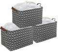 CLOCOR Rectangular Storage Basket Empty,Gift Basket,Waterproof Storage Bin with Handles,Room Decor(Baseball Stitching)