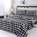Sdiii 4Pcs Black And White Gingham Sheets Queen Set, Prime Microfiber Black And White Striped Sheets Queen, Checkered Sheets Que