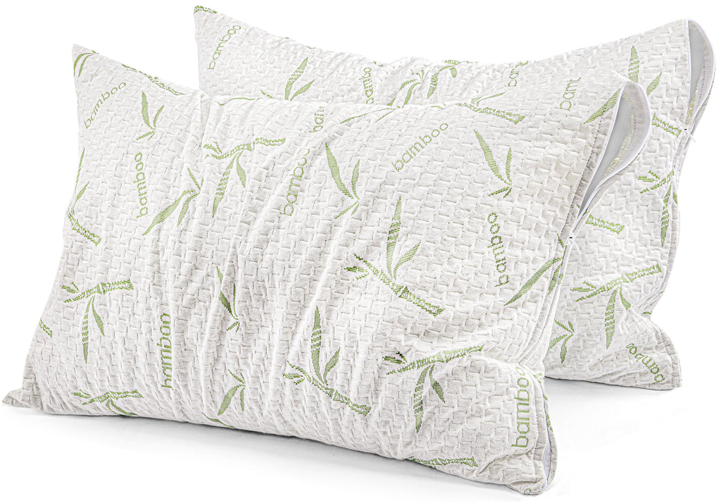 Utopia Bedding Bamboo Viscose Waterproof Pillow Protector Zippered (2 Pack) Standard - Bed Bug Proof Pillow Encasement 20 X 26 I