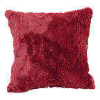 Blazing Needles Square Faux Fur Throw Pillow, 17", Naples Cranbe