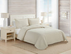 Tommy Bahama Quilt Set Soft Bedding With Matching Sham, Lightweight Home Decor For All Seasons, Twin, Chevron Dune Beige