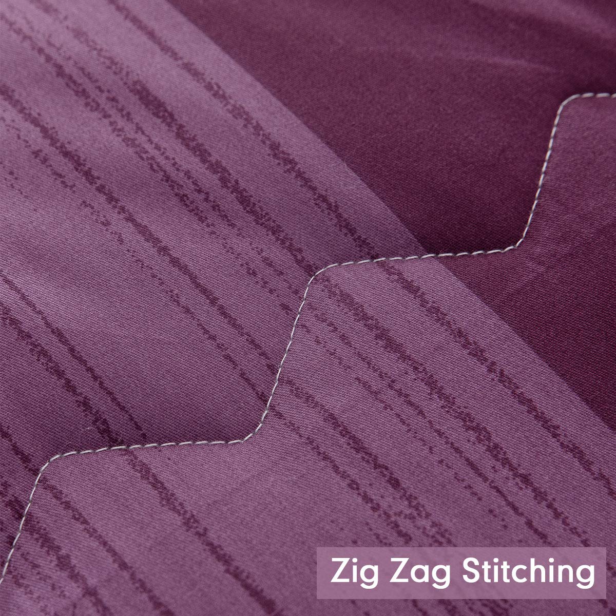 Sleepbella Comforter Twin Size, 600 Thread Count Cotton Grey Paisley & Purple Comforter Sets, Down Alternative Bedding Set 2Pcs(