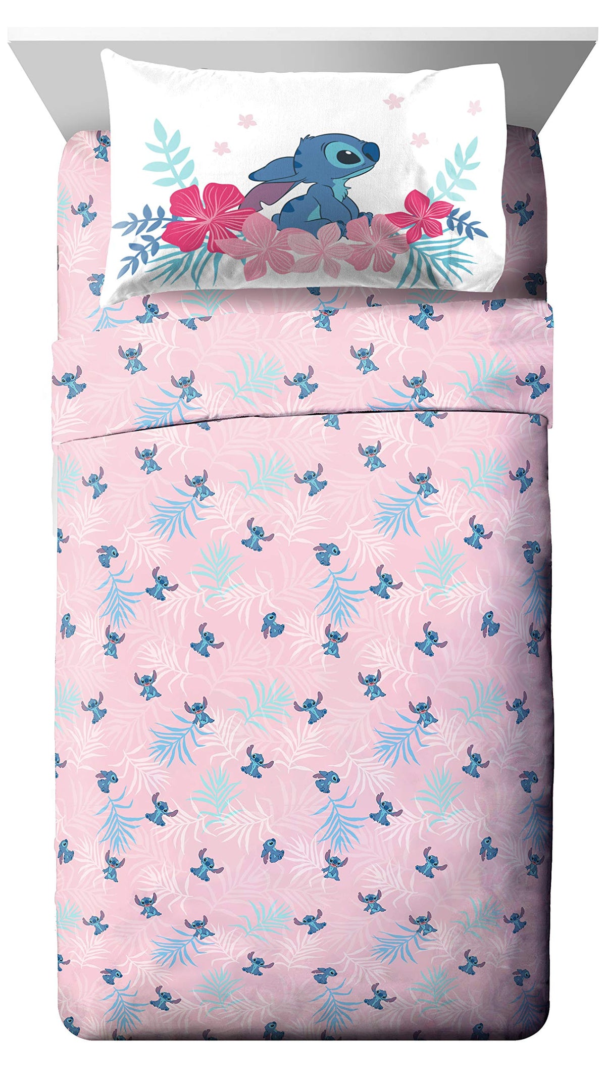 Jay Franco Disney Lilo & Stitch Paradise Dream Full Sheet Set - 4 Piece Set Super Soft And Cozy Kids Bedding - Fade Resistant Mi