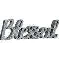 Amscan Glitter Silver Blessed Block Letter Sign 13 1/2in x 4 1/2in