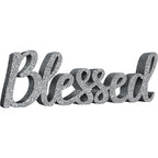 Amscan Glitter Silver Blessed Block Letter Sign 13 1/2in x 4 1/2in