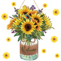 Welcome Sign Summer Door Sign Sunflower Wooden Farmhouse Home Sign Welcome Sign for Summer Front Door Porch Farmhouse Outdoor Ho