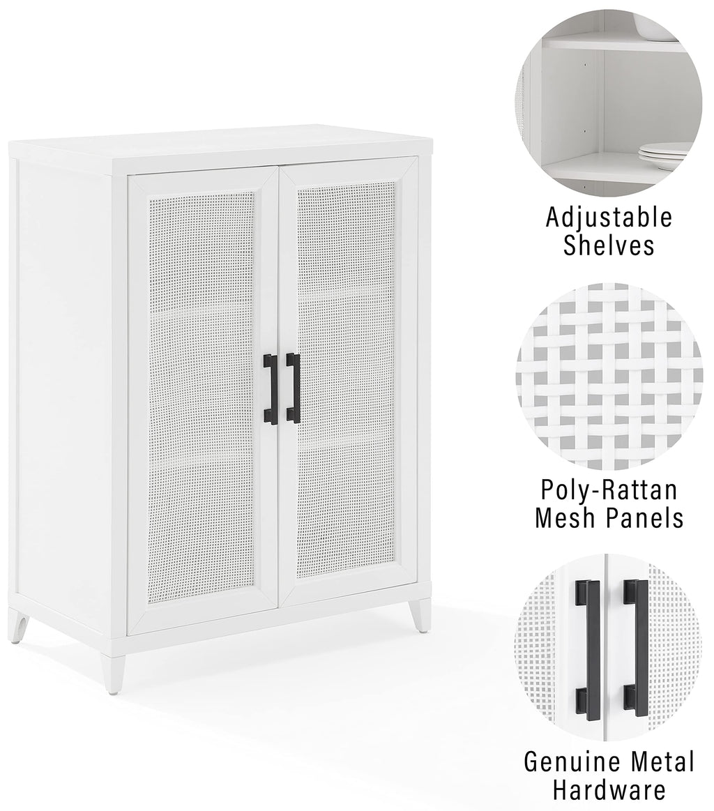 Crosley Furniture Milo Stackable Pantry Storage Cabinet With Shelves, Kitchen, Dining, Or Laundry Room, White