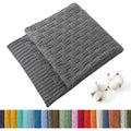 Treely 100% Cotton Knitted Throw Blanket Couch Cover Blanket(60 X 80 Inches, Dark Grey)