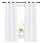 Nicetown White Curtains For Living Room - Thermal Insulated Window Treatment 50% Light Blocking Solid Grommet Top For Bedroom/Gi