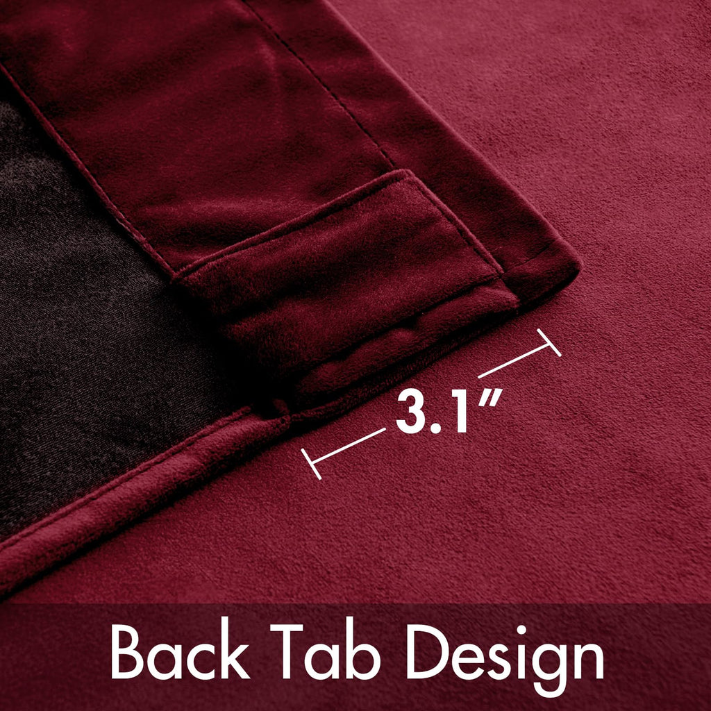 Miulee Velvet Curtains 90 Inches 2 Panels Luxury Blackout Curtains For Bedroom Living Room Thermal Insulated Super Soft Christmas Window Drapes Rod Pocket & Back Tab, Burgundy Red, W 52 X L 90 Inch
