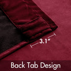 Miulee Velvet Curtains 90 Inches 2 Panels Luxury Blackout Curtains For Bedroom Living Room Thermal Insulated Super Soft Christmas Window Drapes Rod Pocket & Back Tab, Burgundy Red, W 52 X L 90 Inch