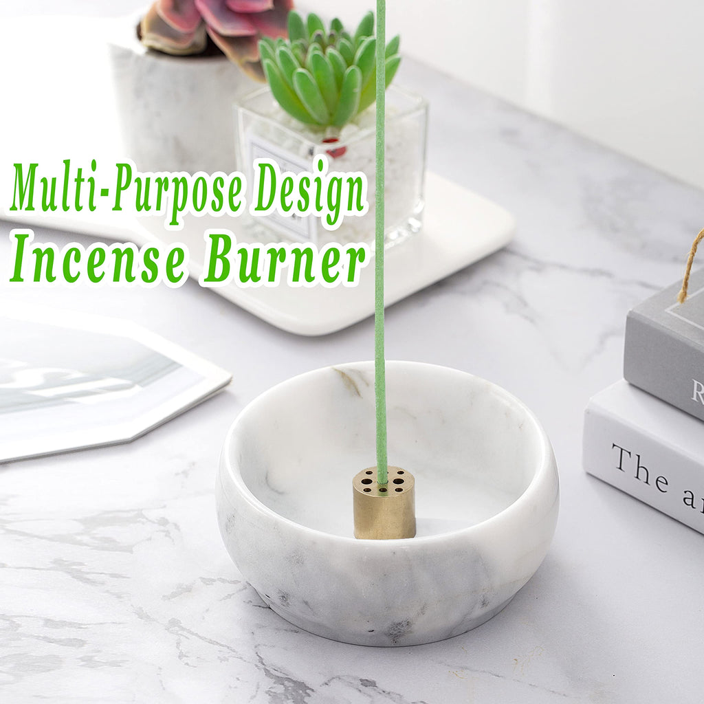Marble Incense Holder, Incense Burner For Meditation, 9 Incense Holes Suitable For Most Incense Types, Easily Grab All Incense A