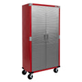 Seville Classics Ultrahd Solid Steel Rolling Lockable Metal Storage Cabinet Locker Organizer W/Adjustable Shelves For Garage, Wa