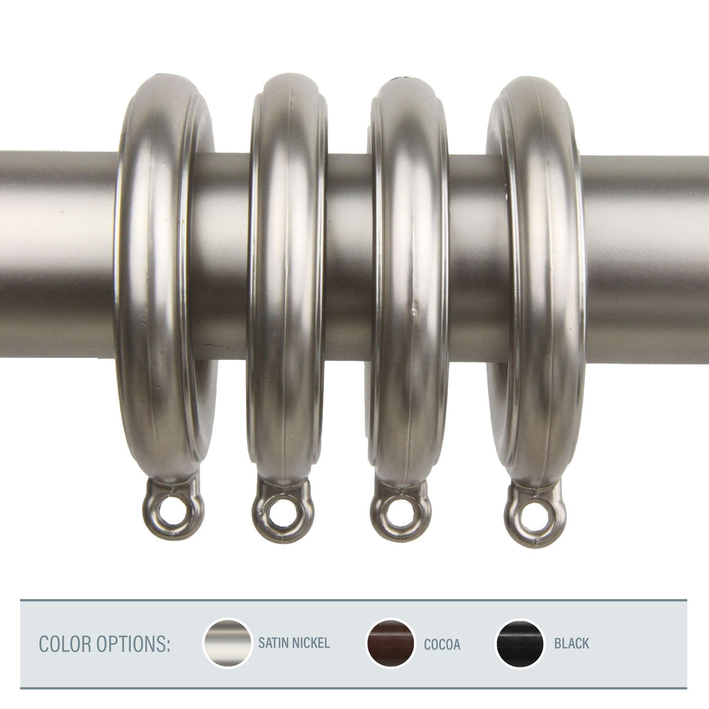 Rod Desyne Decorative 1.75 Inch Eyelet Rings, Satin Nickel