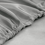 Homiest Light Grey Satin Fitted Sheet Twin Size Fitted Bed Sheet, Deep Pocket Fitted Sheet Only, Luxury & Ultra Soft Bedding Fitted Sheet Single Bottom Bed Sheets Sold Separately
