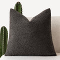 Foindtower Decorative Boucle Throw Pillow Covers Accent Solid Pillow Cases Cozy Soft Textured Couch Cushion Case For Chair Sofa