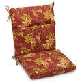 Blazing Needles Spun Polyester Patterned Outdoor Squared Seat/Back Chair Cushion, 18 x 38, Passion Ruby