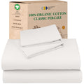 California Design Den King Sheets Set - Soft 100% Organic Cotton Sheets with Deep Pockets, Crisp Percale, Breathable and Durable