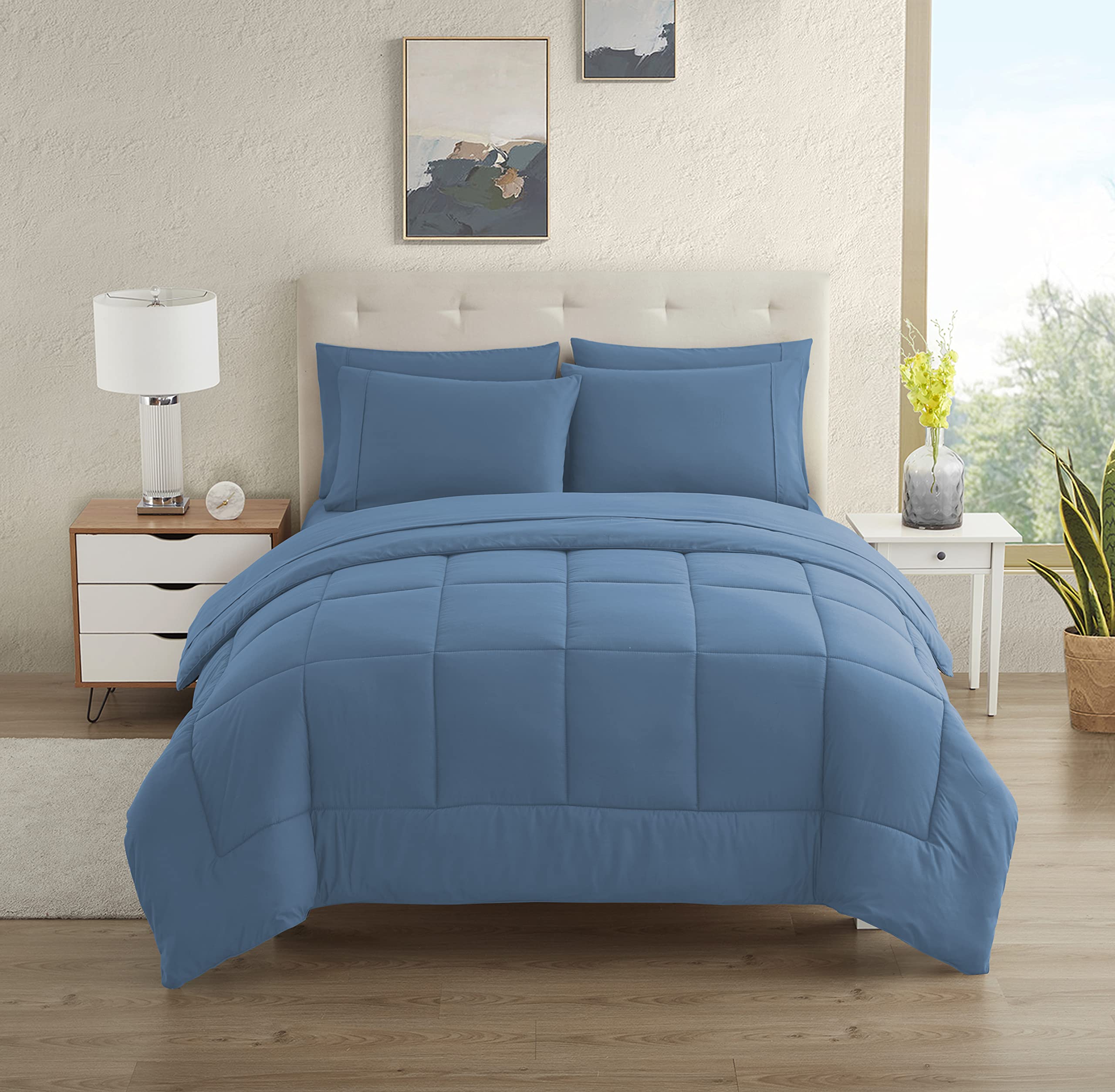 Dorm Room Essentials College Bedding Comforter Set 5 Piece Twin Size Bed In A Bag For College Students Boys And Girls, Twin, Den
