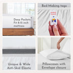 California Design Den 100% Organic Cotton Sheets For Queen Size Bed, Deep Pockets, Percale Sheets Queen, Gots Certified, Soft Co
