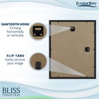 Icona Bay 11X14 Black Collage Picture Frame With Removable Mat For 5-4X6 Photos, Modern Style Wood Composite Frame, Wall Mount O