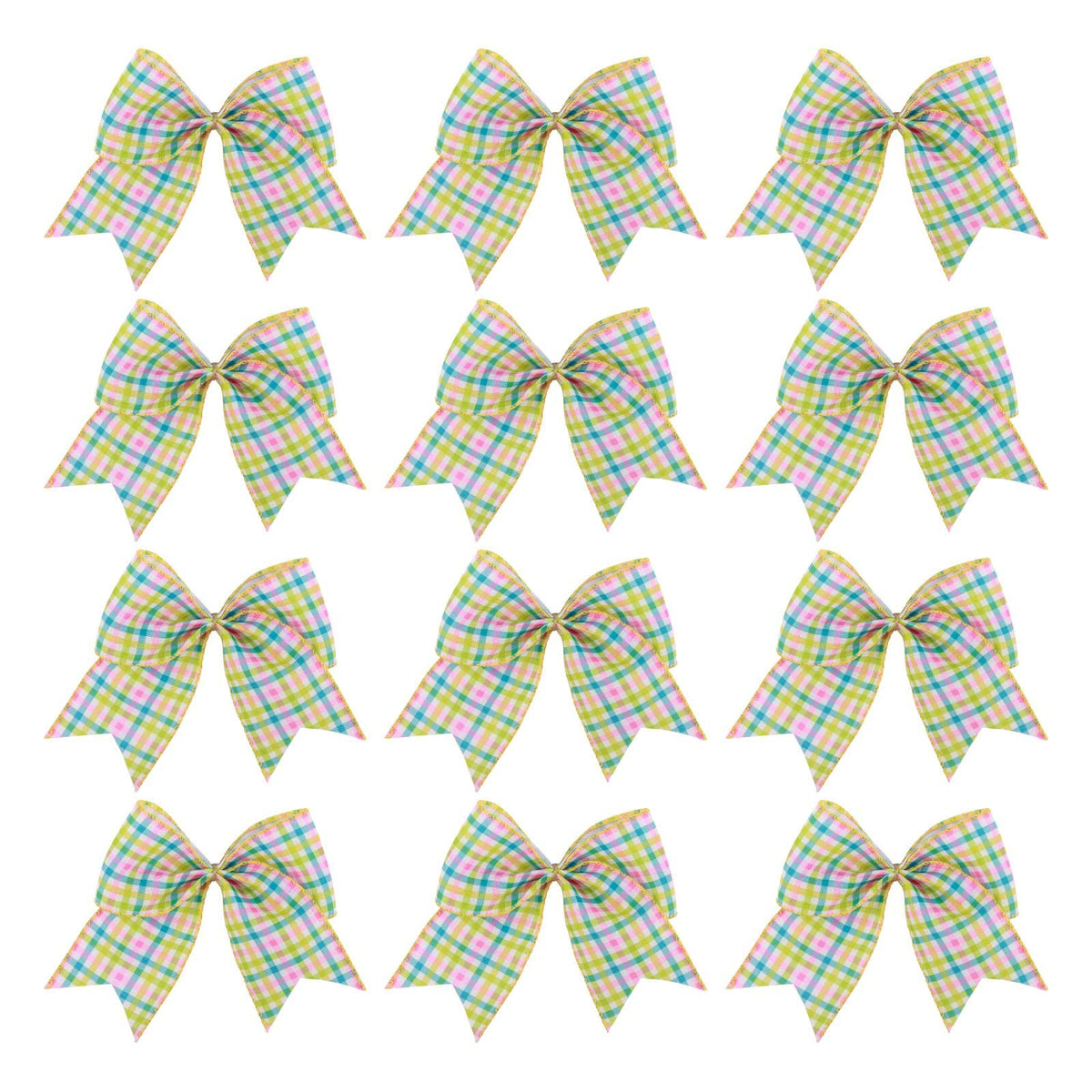 Meseey 12 Pcs 6 Inch Easter Burlap Bows Spring Bunny Bow For Gift Wrapping Tree Topper Front Door Party Home Decorations (Easter