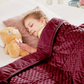 HOSUKKO Weighted Blanket - 2 lbs Burgundy Thciken Heavy Blanket - Small Size Breathable Blanket(19 * 21 inches, 2 lbs)