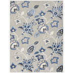 Nourison Aloha Indoor/Outdoor Modern Blue/Grey 7' X 10' Area Rug, Easy Cleaning, Non Shedding, Bed Room, Living Room, Dining Room, Kitchen (7X10)