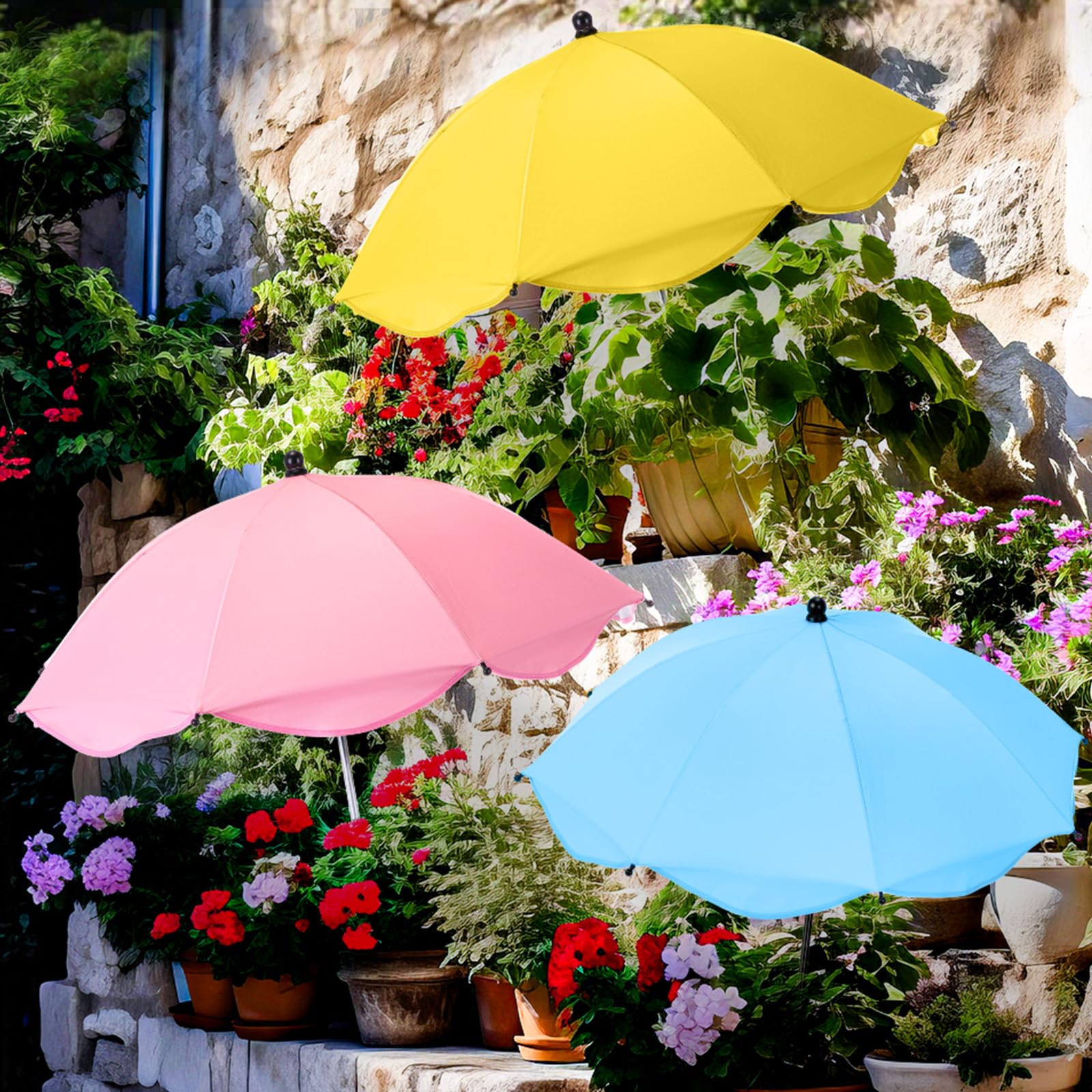 Sunnymove 26 Inch Plant Umbrellas for Outdoor Plants Garden Umbrella Shade for Potted Plant, Garden Bed Flower Pot Provide Shade