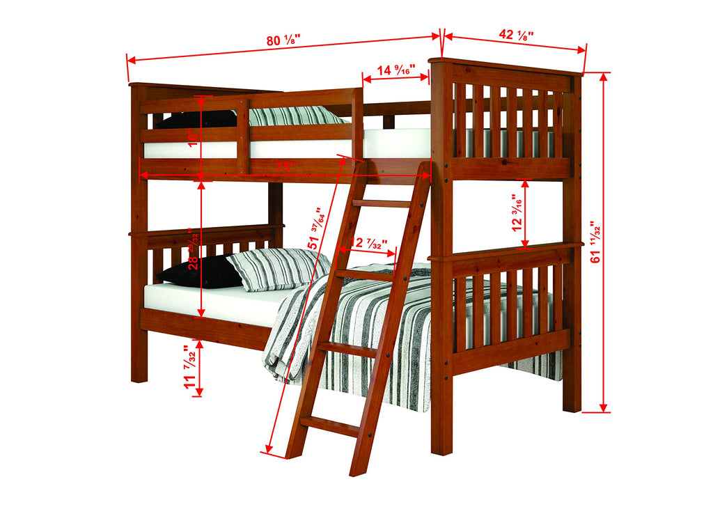 Donco Kids Mission Bunkbed Espresso With Slat Kit