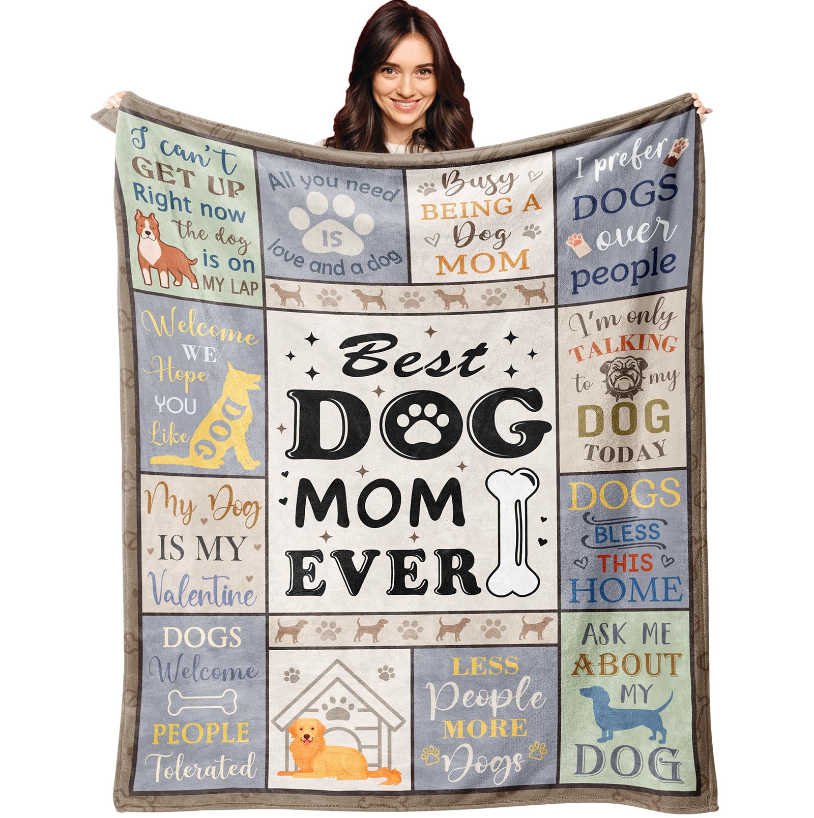 Xalazy Dog Mom Gifts Blanket 50'X60', Dog Mom Gifts For Women, Dog Lovers Gifts For Women, Gifts For Dog Lovers/Dog Moms, Dog