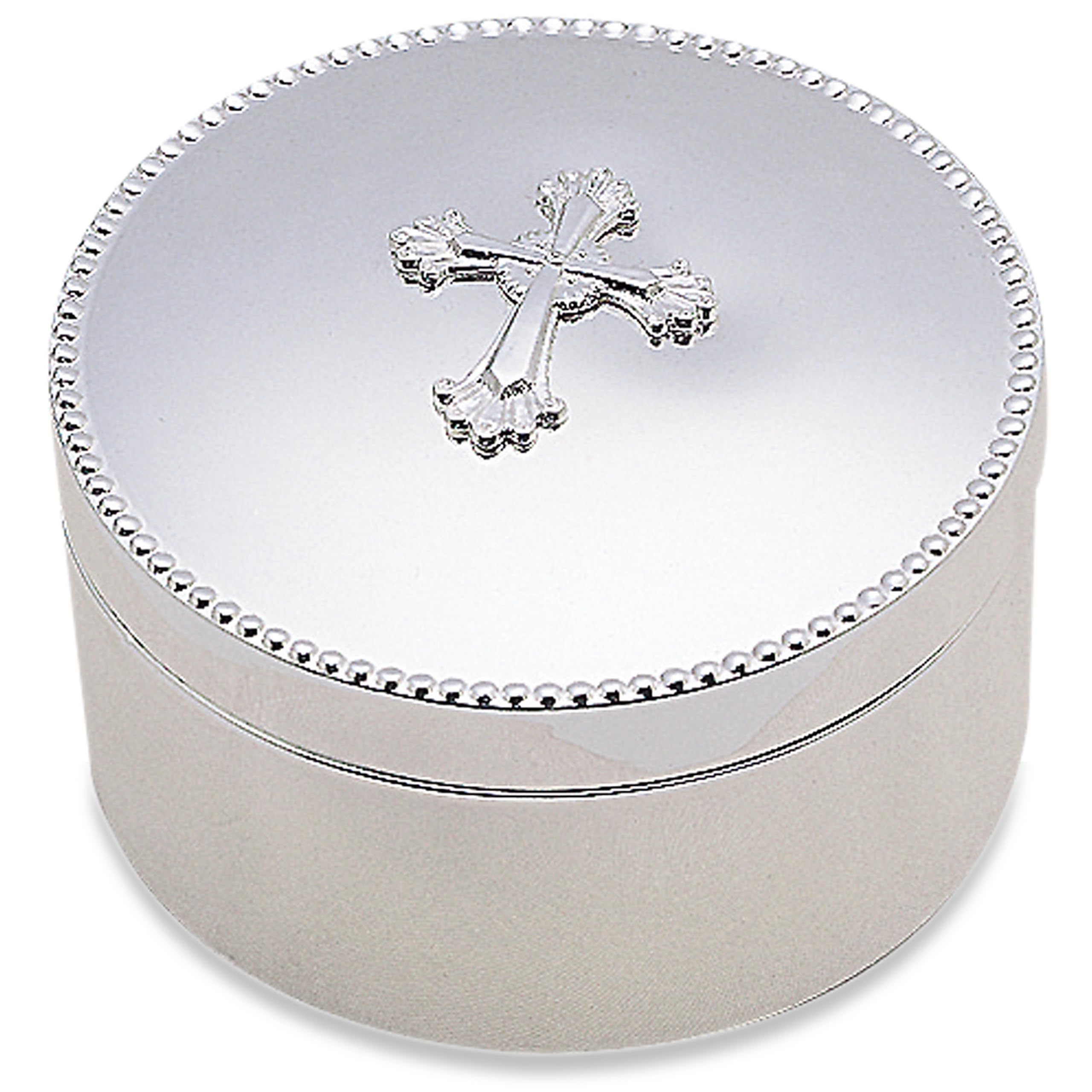 Reed & Barton Abbey Cross Silverplate Keepsake Box, 0.85 LB, Metallic