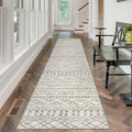 KUTA Moroccan Washable Runner Rug, 2.6x12 Non-Slip Vintage Beige Boho Hallway Runner Kitchen Runner Rug Ultra Soft Distressed Ge